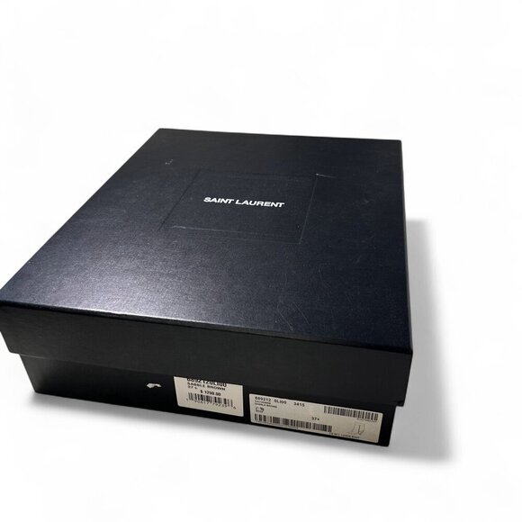 Saint Laurent Women's Liz 85 Luxor Suede Booties Sabble Brown EU 37.5 NIB - Picture 15 of 16